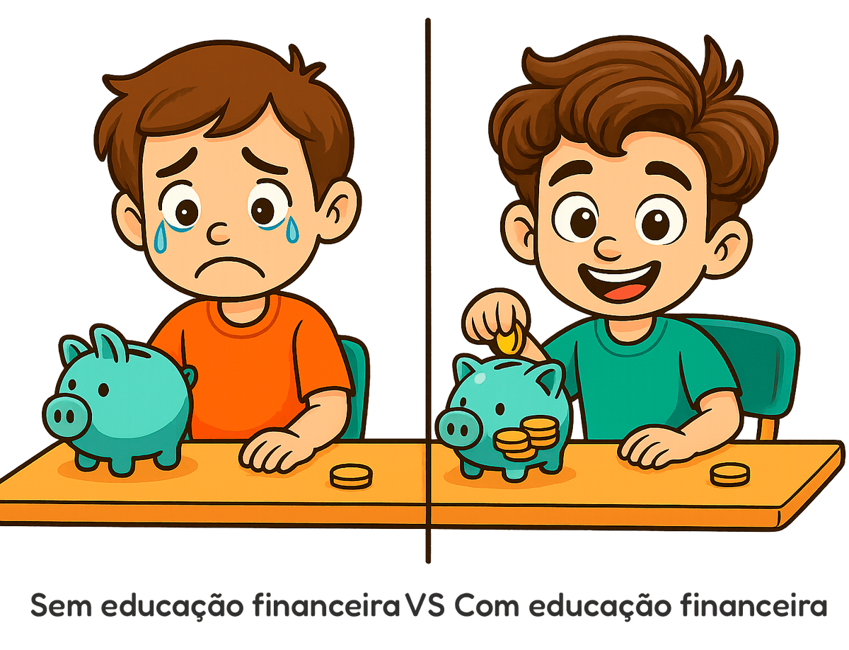 Crianças aprendendo sobre finanças